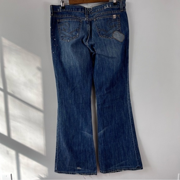 ASO Hannah Montana Miley Cyrus Vintage Low Rise Distressed Bootcut Jeans Y2K - Picture 8 of 11